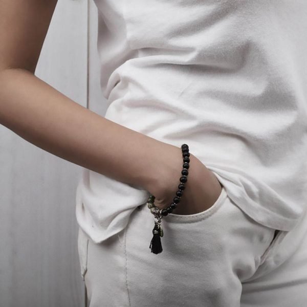 Green & Black Crystal Tassel Bracelet | Energy Balance × Emotional Clarity × Love Charm - Image 6