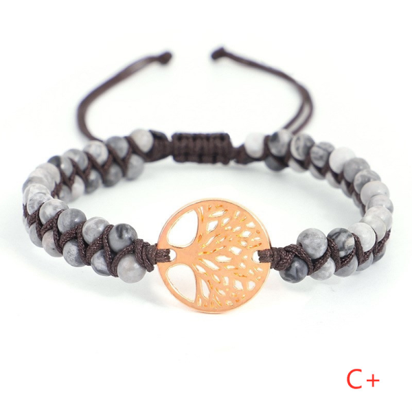 Woven Double Tree of Life Yoga Bracelet | Energy Balancing Twine & Natural Stone Elegance - Image 11