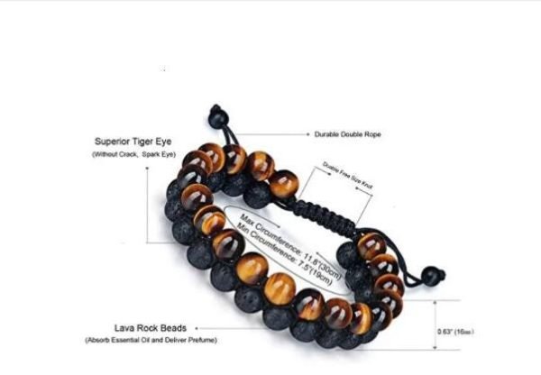 Tiger’s Eye & Lava Stone Bracelet｜Inner Strength, Chakra Shielding & Volcanic Grounding Energy - Image 5