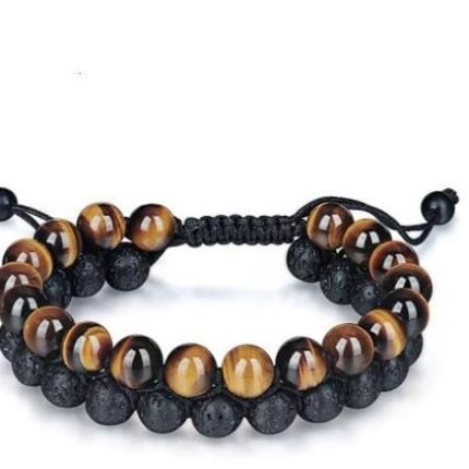 Tiger’s Eye & Lava Stone Bracelet｜Inner Strength, Chakra Shielding & Volcanic Grounding Energy