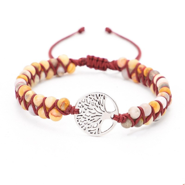 Woven Double Tree of Life Yoga Bracelet | Energy Balancing Twine & Natural Stone Elegance - Image 15