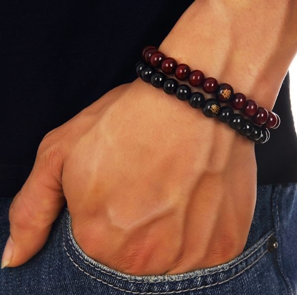 Natural Wooden Beaded Bracelet | Root Chakra Buddha Totem Jewelry - Image 10