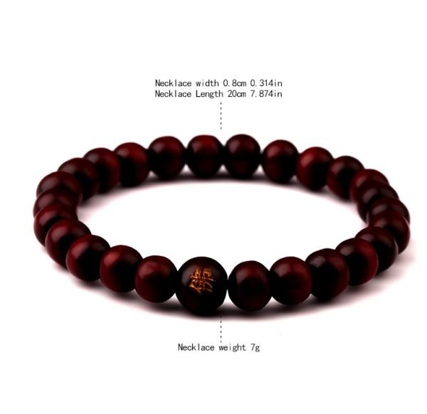 Natural Wooden Beaded Bracelet | Root Chakra Buddha Totem Jewelry - Image 8