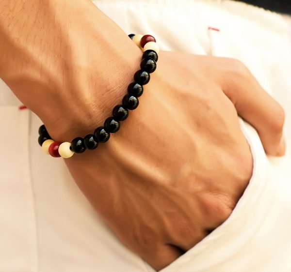 Natural Wooden Beaded Bracelet | Root Chakra Buddha Totem Jewelry - Image 4