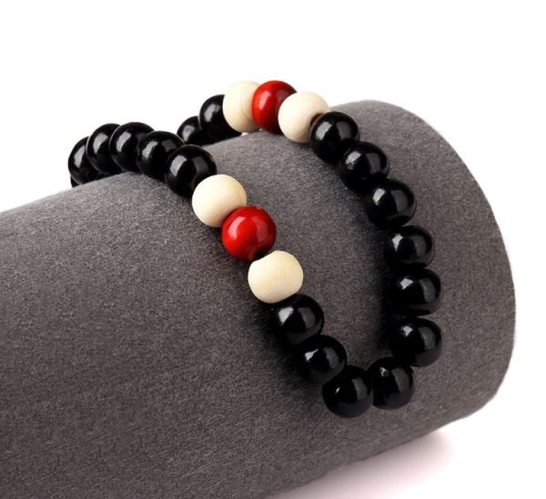 Natural Wooden Beaded Bracelet | Root Chakra Buddha Totem Jewelry - Image 2