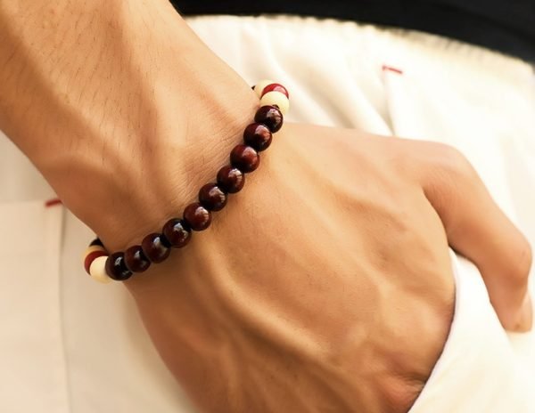 Natural Wooden Beaded Bracelet | Root Chakra Buddha Totem Jewelry - Image 6