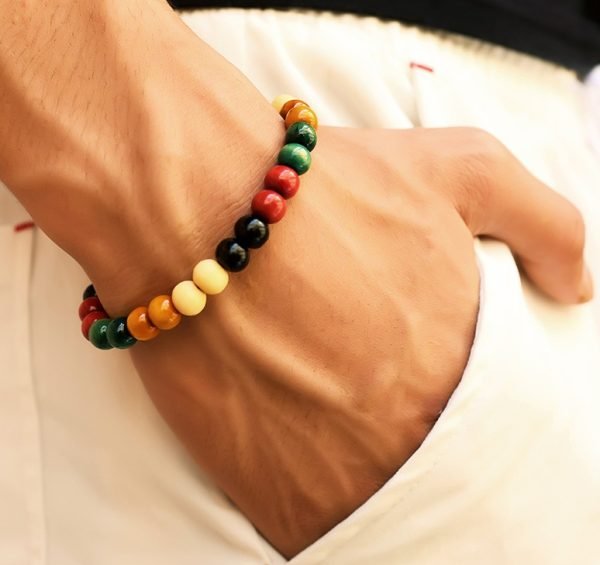 Natural Wooden Beaded Bracelet | Root Chakra Buddha Totem Jewelry - Image 7