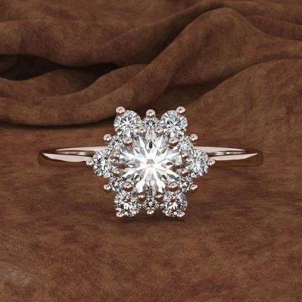 Snowflake Crystal Ring – Elegant Sparkle in Gold, Rose Gold & White Gold