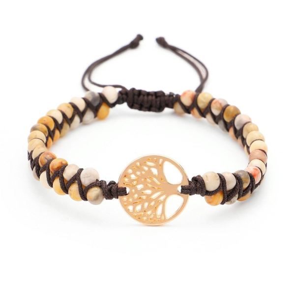 Woven Double Tree of Life Yoga Bracelet | Energy Balancing Twine & Natural Stone Elegance - Image 16