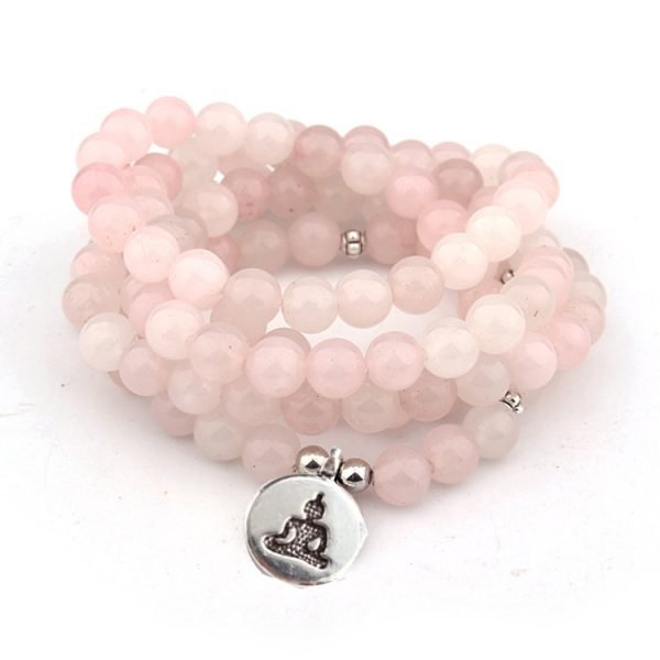Natural Stone Powder Crystal Yoga Bracelet | Buddha Protection & Timeless Aesthetic - Image 4