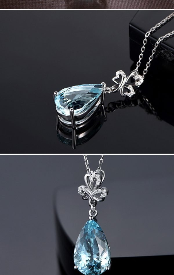 Color Sky Blue Topaz Crystal Clavicle Chain – Elegant Protection & Spiritual Radiance for Daily Glamour - Image 5