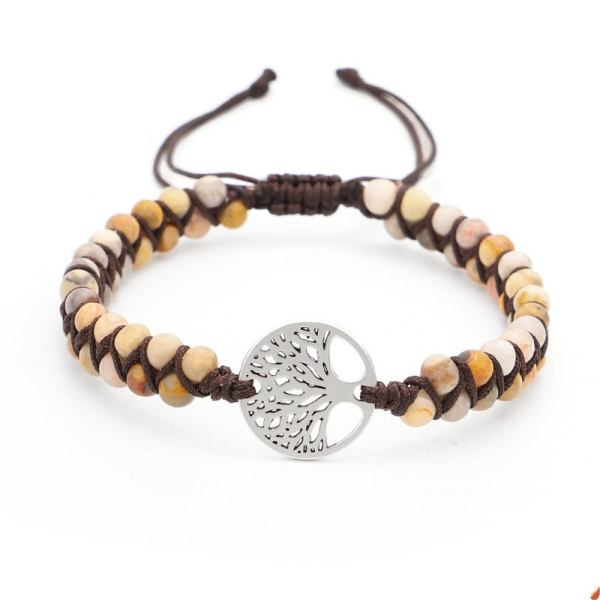 Woven Double Tree of Life Yoga Bracelet | Energy Balancing Twine & Natural Stone Elegance - Image 17