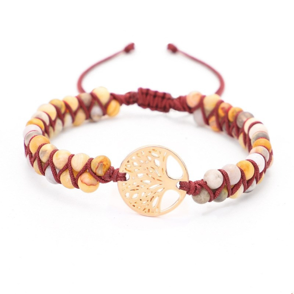 Woven Double Tree of Life Yoga Bracelet | Energy Balancing Twine & Natural Stone Elegance - Image 18