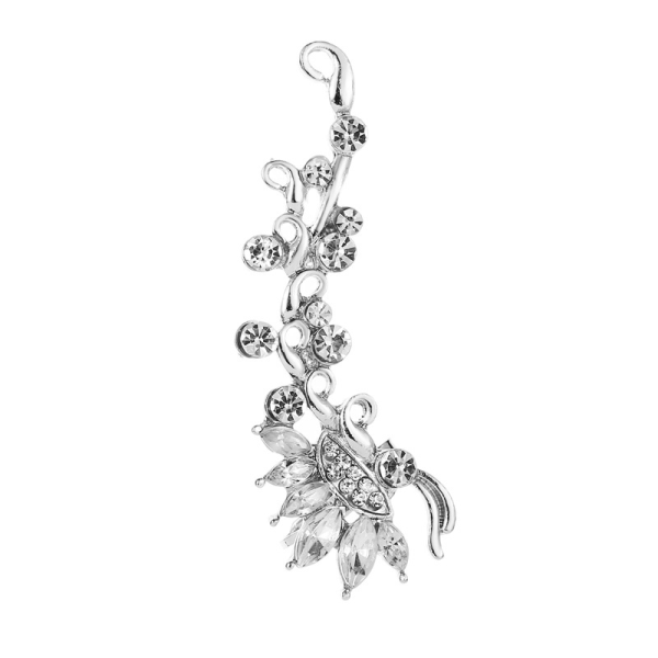 Single Crystal Ear Clip with Butterfly & Flower – Mystic Energy Jewelry for Confidence & Grace - Image 19