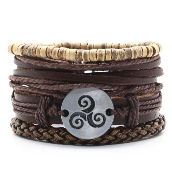 Earthbound Elegance: Vintage Braided Leather Bracelet for Grounding, Strength, and Timeless Masculine Style - Image 2