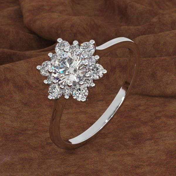 Snowflake Crystal Ring – Elegant Sparkle in Gold, Rose Gold & White Gold - Image 9