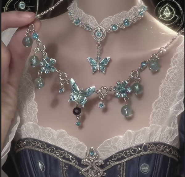 Aether Blue – Crystal Butterfly Necklace for Her | Ideal Gift of Love, Luck & Transformation - Image 3