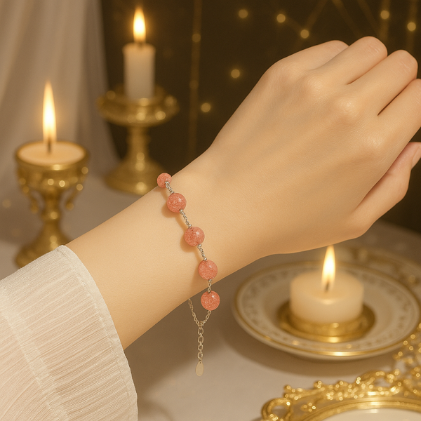 Strawberry Quartz Love Attraction Bracelet – Manifest Romance & Soulmate Energy - Image 3