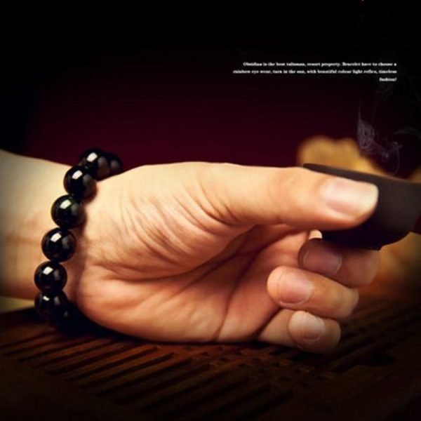 Natural Rainbow Eye Obsidian Bracelet | Aura Protection × Inner Vision × Spiritual Strength - Image 4
