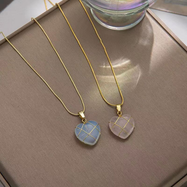 Moonlight Barbie Heart Necklace | Crystal Love Energy, Feminine Charm & Dreamy Glamour - Image 4