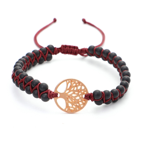 Woven Double Tree of Life Yoga Bracelet | Energy Balancing Twine & Natural Stone Elegance - Image 5