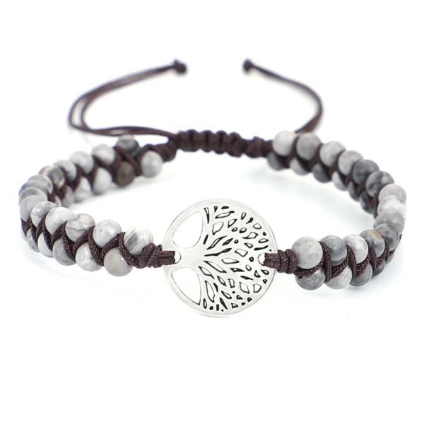 Woven Double Tree of Life Yoga Bracelet | Energy Balancing Twine & Natural Stone Elegance - Image 6