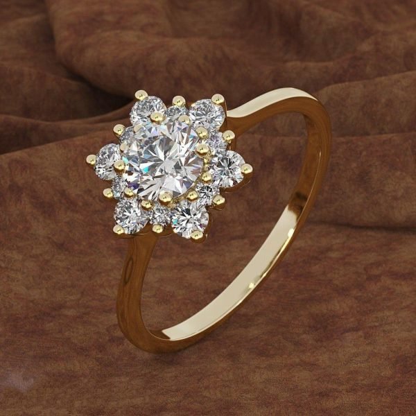Snowflake Crystal Ring – Elegant Sparkle in Gold, Rose Gold & White Gold - Image 5