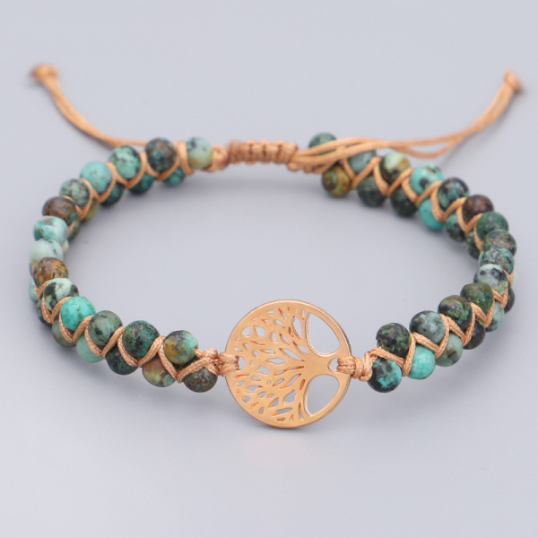 Woven Double Tree of Life Yoga Bracelet | Energy Balancing Twine & Natural Stone Elegance - Image 7