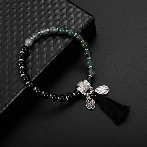 Green & Black Crystal Tassel Bracelet | Energy Balance × Emotional Clarity × Love Charm - Image 4