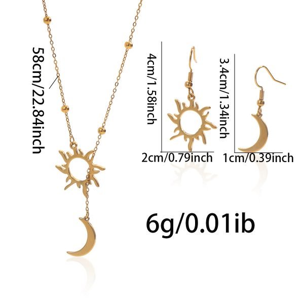 Sun & Moon Jewelry Set | 18K Gold-Plated Celestial Balance for Energy, Intuition and Feminine Power - Image 2
