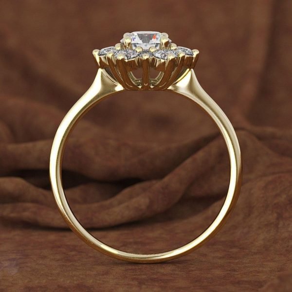 Snowflake Crystal Ring – Elegant Sparkle in Gold, Rose Gold & White Gold - Image 6