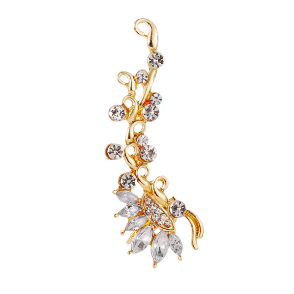 Single Crystal Ear Clip with Butterfly & Flower – Mystic Energy Jewelry for Confidence & Grace - Image 9