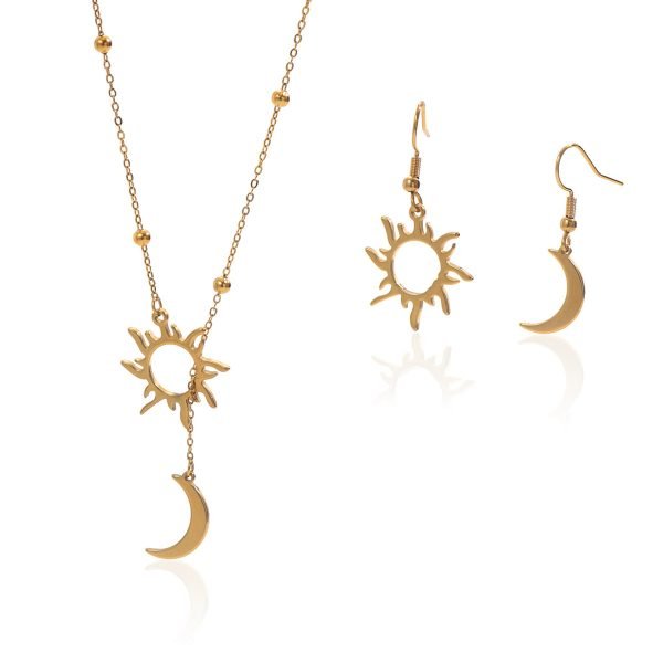 Sun & Moon Jewelry Set | 18K Gold-Plated Celestial Balance for Energy, Intuition and Feminine Power - Image 6