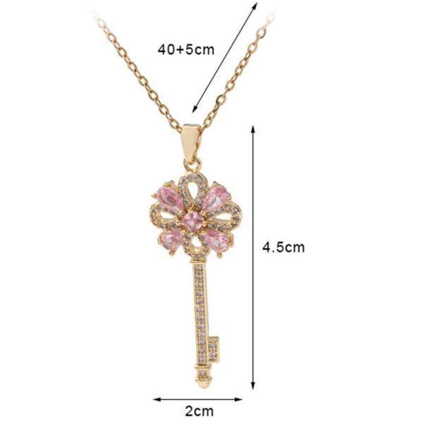 Unlock Energy & Elegance｜Retro Key Flower Necklace for Intuition, Growth & Divine Feminine Style - Image 4