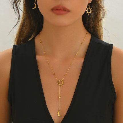 Sun & Moon Jewelry Set | 18K Gold-Plated Celestial Balance for Energy, Intuition and Feminine Power
