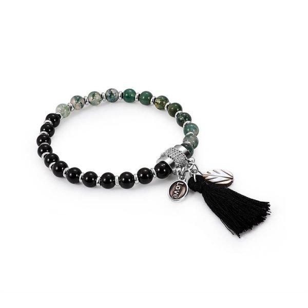 Green & Black Crystal Tassel Bracelet | Energy Balance × Emotional Clarity × Love Charm - Image 3